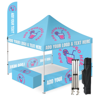 Tente Pop-up Personnalisée 3x3 m (10x10 pi, 10x20 pi) en Oxford, avec un Lit, pour Événements Extérieurs, Noire avec Logo - Vente en Gros Usine