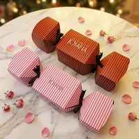 Boîte à bonbons en papier recyclable en forme de bonbon avec logo personnalisé en relief pour les fêtes de Noël et de Pâques, emballage de bijoux