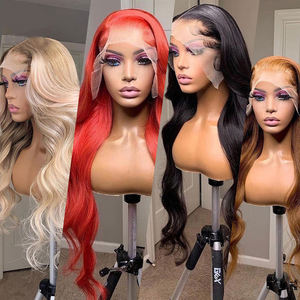 <span class=keywords><strong>Perruque</strong></span> Humaine Highlightée 13x4 HD Lace Front Densité 180% Cheveux Vierges, <span class=keywords><strong>Perruque</strong></span> Humaine Highlightée HD 28 Pouces avec Couleur pour Femmes Noires - Product Image 3