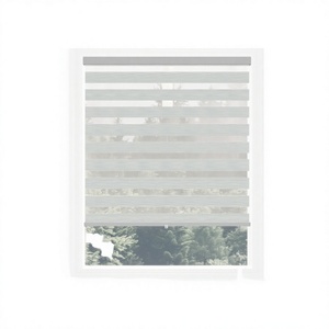 Persianas Horizontales Motorizadas Eléctricas Estilo Zebra para Ventanas Francesas, Integradas, de Poliéster Liso, Completamente Opacas, para Fábrica - Product Image 3