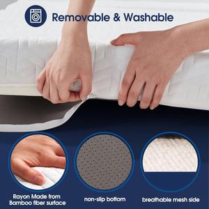 Kasur lipat tiga 4 inci portabel, kasur quilt, tempat tidur tamu, berkemah, portabel, dengan penutup yang dapat dilepas, busa memori, alas lantai - Product Image 5