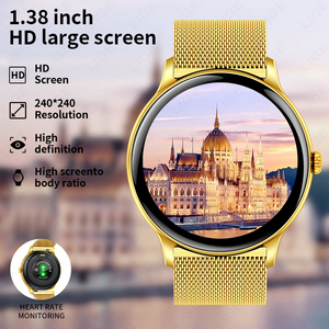 <span class=keywords><strong>Smartwatch</strong></span> BW0904 (2 Cinturini) per Donna e Uomo, Cinturino in Acciaio Inossidabile Dorato, Risposta alle Chiamate, Monitoraggio Frequenza Cardiaca, Ossigeno nel Sangue, <span class=keywords><strong>Smartwatch</strong></span> Sportivo - Product Image 3