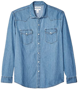 Abbigliamento da <span class=keywords><strong>uomo</strong></span> in cotone 100% all'ingrosso nuovo Design personalizzato con Logo da <span class=keywords><strong>uomo</strong></span> a <span class=keywords><strong>manica</strong></span> <span class=keywords><strong>lunga</strong></span> Plus Size camicia in Denim con tasche - Product Image 1