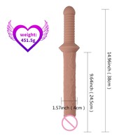 Jouets sexuels Xise en forme d'épée, énorme gode avec poignée, pénis en silicone réaliste, godes pour femmes