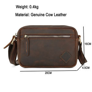 Sacs à bandoulière vintage en cuir de vache véritable AndoBag pour hommes, sacs de messager pour le travail, les affaires et les activités de plein air, sac à main 1416 - Product Image 2
