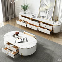 Meuble TV moderne minimaliste de style Hong Kong en acier inoxydable, meuble de rangement au sol pour petits espaces