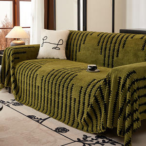 Funda de Sofá de Felpa SKJiejiegao, Tipo Modular, Rayas de Color Sólido, Lavable, de Algodón y Felpa, Funda para Muebles - Product Image 4