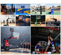 Système de panier de basket pliable manuel, support de panier de basket réglable avec chronomètre numérique 24 secondes pour terrains d'entraînement