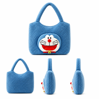 Jouets en peluche OEM personnalisés, sac en peluche Doraemon, animaux en peluche de dessin animé de 8 pouces, en polyester doux, pour machine à grue d'arcade en magasin