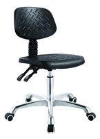 Chaise de bureau pivotante en PU noir à dossier moyen de haute qualité