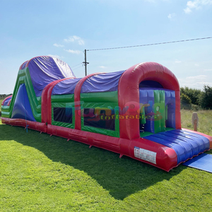 Parque de obstáculos inflable comercial con tobogán y castillo hinchable. - Product Image 2