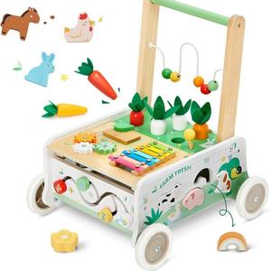 Wandelspeelgoed, Houten Kinderwagen Met Wielen Voor Jongens Van 6-12 Maanden, Babywandelaar. - Product Image 4