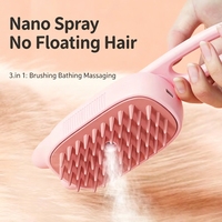 Brosse de toilettage électrique ABS pour animaux de compagnie, peigne à vapeur à une touche, pour chats et chiens, anti-poils volants, massage à la vapeur, fournitures de nettoyage