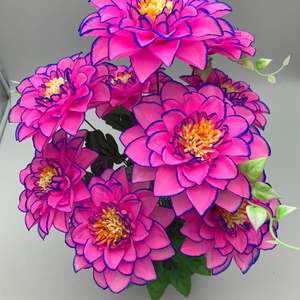 Flores de crisantemo en forma de bola de plástico de china, planta de flores artificiales, <span class=keywords><strong>buquet</strong></span> para decoración del hogar - Product Image 5