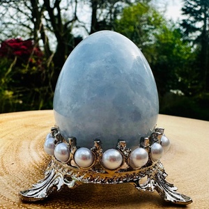 Œuf ovale en cristal de calcite bleue de haute qualité en gros, pierre de guérison spirituelle Reiki pour la décoration de Pâques et cadeau d'anniversaire - Product Image 6