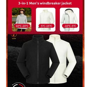 High Quality Custom Logo Waterproof Windproof 3 in 1 Down Lined Jackets Men Business Office Outdoor <b>Camping</b> <b>Windbreaker</b> Jacket - Product Image 3