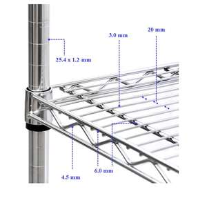 Étagère de Cuisine Réglable à 4 Niveaux 60 X 35 X 140 cm, Rangement <span class=keywords><strong>DIY</strong></span> en Fil Métallique, Rack Métallique Économique avec Bonne Visibilité - Product Image 2