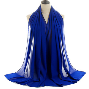 Pañuelo largo de gasa perlada de color liso para verano, pañuelo para la cabeza de mujer malaya, protección solar YW16 - Product Image 5