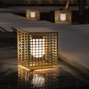 Luces de camino solares de paisaje de estilo chino, lámparas de pie cuadradas para patio exterior LED IP65, faros de columna <span class=keywords><strong>solar</strong></span> de alimentación de CA - Product Image 2