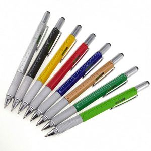 Bolígrafo Multifuncional 5 en 1, Diseño Novedoso en Color Amarillo, con Punta de Metal, Destornillador, Regla y Graduador, 1.0 mm - Product Image 1
