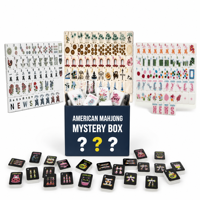 Coffret Mystère Mahjong Américain, un ensemble complet de tuiles à motifs aléatoires par boîte, coffret cadeau Mahjong en acrylique pour collectionneurs