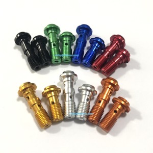 Pinza de freno para motocicleta, tornillo Banjo M10 * 1, M10 * 1,25, 3/8-24unf, montaje de línea de manguera de freno de cabeza redonda de un solo orificio de aluminio - Product Image 5