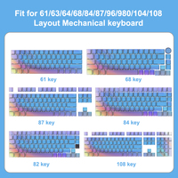Dye Sublimation Blanks Keycaps PBT Matériel Impression Personnalisée Thème Brume Bleue Sublimation 3D Clavier Mécanique keycap