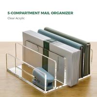 Organizador de Archivos Acrílico Moderno de Alta Transparencia, Portadocumentos de Escritorio, Organizador de Cartas, Estante para Clasificar Correo de Oficina, Almacenamiento de Papelería
