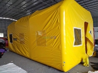 Cabina de Pintura Inflable Hermética de PVC Amarillo con Ventanas Transparentes para Pintar Vehículos