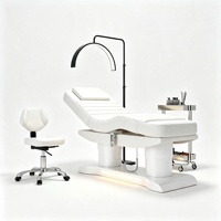 Lit de beauté chauffant électrique, lit de soin du visage réglable, matelas en éponge haute densité, lit de massage spa, lit cosmétique pour extensions de cils