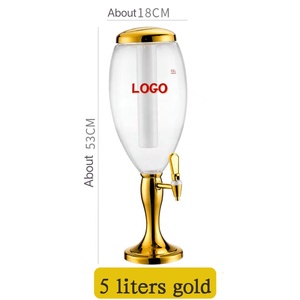 Distributeur de bière LED portable de haute qualité 3L, tube à glace or/argent, 2 robinets, tour à bière LED, distributeur de jus de qualité alimentaire - Product Image 6