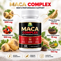 Capsules de Maca et de Ginseng Naturelles avec Formule Herbal Équilibrée pour la Gestion de l'Énergie Masculine Adulte et le Soutien de la Vitalité Physique