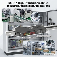 Amplificador de Fibra Óptica de Alto Rendimiento DASS DS-F14, Pantalla Digital Dual, Tiempo de Respuesta Ajustable de 1-9999ms, 12-24V, Venta al Por Mayor