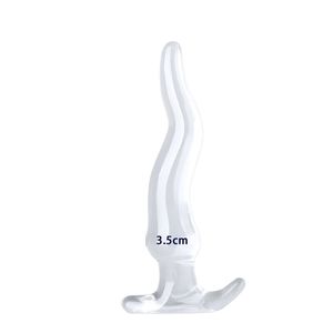 Plug <span class=keywords><strong>anal</strong></span> transparent unisexe extra-large en <span class=keywords><strong>cristal</strong></span>, masseur pour les fesses, jouet sexuel pour adultes pour femmes, tailles S, M, L, XL, XXL - Product Image 5