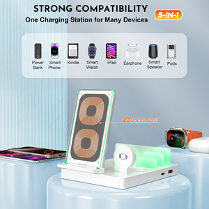 Nouvelle Station de Recharge Magnétique Sans Fil Pliable 5-en-1 30W avec Lumière Ambiante et Logo Personnalisé, Double Bobine <span class=keywords><strong>USB</strong></span> Type-C – Édition 2026 – Vente Flash - Product Image 4
