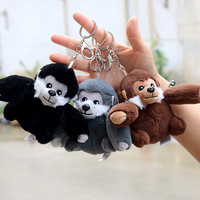 En gros, Porte-clés en peluche mignons de petits animaux d'anime (Tigre, Panda, Terrier, Lapin), Porte-clés de sac, Mini machine à griffes