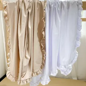 定制有机棉或竹弹力运动衫皱褶新生儿襁褓包裹皱纹纱布婴儿毯