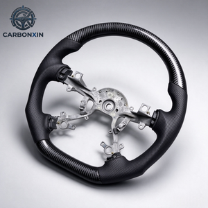 Volant en fibre de carbone forgé sur mesure pour Mitsubishi Pajero V73 V93 V97 Gen 3 (2018-2021) avec grip sport en Alcantara et cuir - Product Image 4