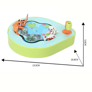 AJB Jeu de pêche à manivelle pour enfants, jeu de <span class=keywords><strong>puzzle</strong></span> de bureau, jeu de bassin de pêche mécanique rotatif, jeu de société interactif de poursuite de poissons anti-stress - Product Image 6