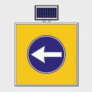 ป้ายจราจรสะท้อนแสงพลังงานแสงอาทิตย์ขนาด 100 x 100 ซม. ป้ายเตือน LED ห้ามเลี้ยวซ้าย - Product Image 2