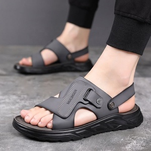 Sandalias de Verano para Hombre: Zapatos de Playa Casuales de Cuero Genuino para Hombre, Uso en Exteriores, Chanclas de Doble Uso con Suela Suave Antideslizante, Sui - Product Image 6