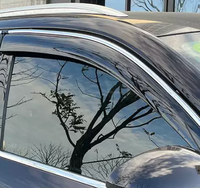 Nouvelles visières de fenêtre 4 pièces avec garniture chromée, déflecteurs de vent pour voiture, protection contre la pluie, ruban adhésif puissant, réduction du bruit du vent, compatibles avec Hilux
