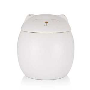 Urne funéraire de luxe moderne en céramique en forme de goutte d'eau avec ligne dorée, design givré brillant, écologique, pour cendres de chiens et de chats - Product Image 1