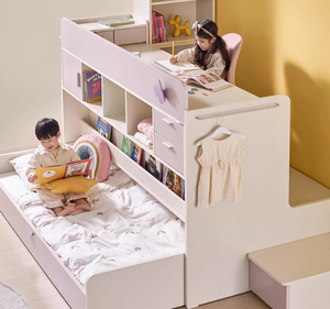 <span class=keywords><strong>Lit</strong></span> en bois pour enfants et bureau d'étude <span class=keywords><strong>Lit</strong></span> <span class=keywords><strong>gigogne</strong></span> en bois pour enfants avec bureau pour garçon et fille - Product Image 2