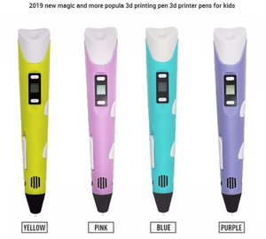 4 màu cao cấp PLA DIY graffiti in ấn caneta kỹ thuật số <span class=keywords><strong>3D</strong></span> Chuyên Nghiệp <span class=keywords><strong>Lix</strong></span> sơn bút Kit với LCD hiển thị USB Adapter - Product Image 2