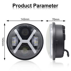 Phares LED en forme de X de 5,75 pouces, 40W, 6500 lumens, 12V, double couleur, compatibilité universelle pour Wrangler JK, clignotant DOT - Product Image 2