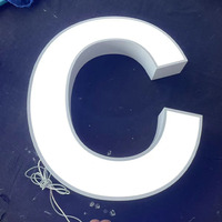 Lettres en relief LED 3D éclairées par l'avant, enseigne lumineuse personnalisée avec logo, face en acrylique, bordure en métal pour vitrine de magasin