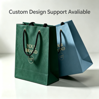 Sacs cadeaux de luxe personnalisés avec logo, en papier vert mat laminé, avec dorure à chaud, réutilisables, imperméables et écologiques