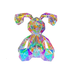 Lovely Bunny Rabbit 3D Sculpture Led Lights Decorations Gift Sets Birthday Celebration Day