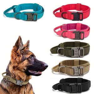 New Protective 2025 Hochwertiges, verstellbares, taktisches Nylon-Hunde halsband aus Nylon, bunt mit stabilem Steuer griff - Product Image 1